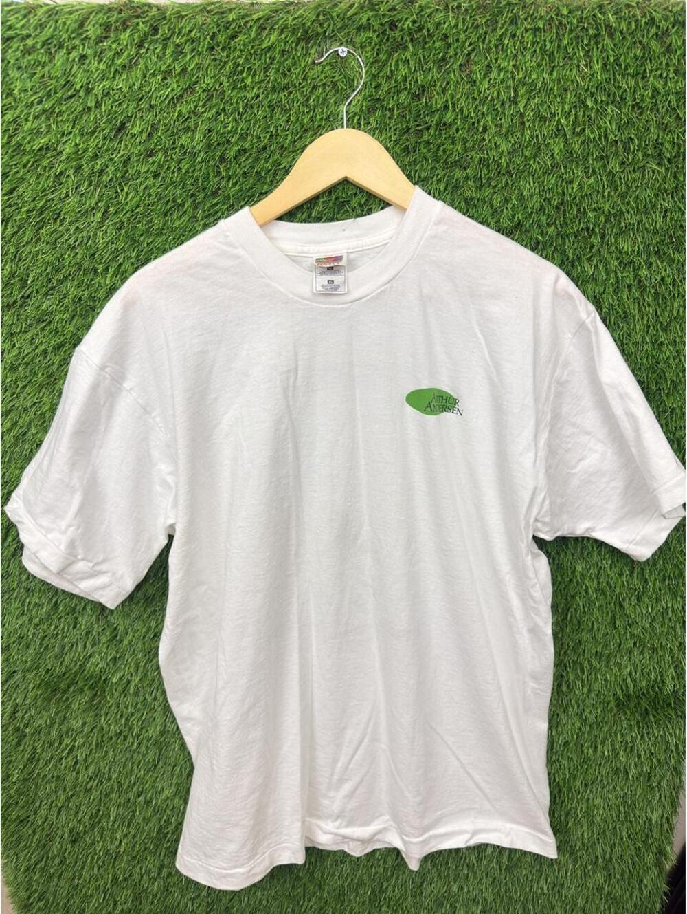 Vintage Arthur Andersen Long Distance Runners Corporate Graphic T-Shirt White XL